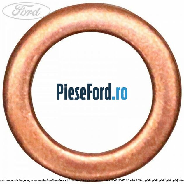 Garnitura surub banjo superior conducta alimentare ulei turbosuflanta Ford Focus C-Max 2003-2007 1.6 TDCi 109 cp G8DA, G8DB, G8DD, G8DE, G8DF diesel