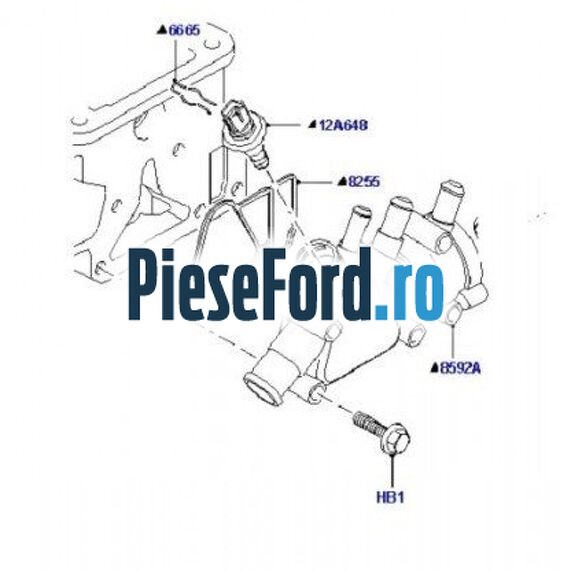 Garnitura, termostat pe bloc motor Ford Ka 1996-2008 1.3 i 50 cp JJB benzina