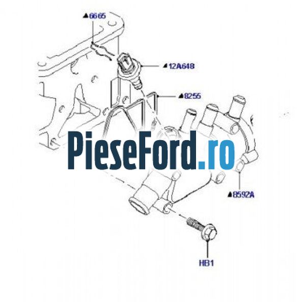 Garnitura, termostat pe bloc motor Ford Ka 1996-2008 1.3 i 60 cp BAA, J4D, J4K, J4M, J4N, J4P, J4S benzina