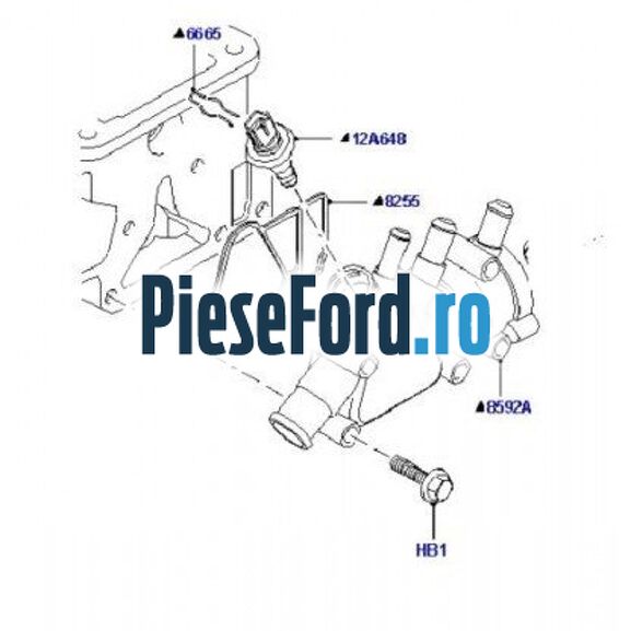 Garnitura, termostat pe bloc motor Ford Ka 1996-2008 1.3 i 70 cp A9A, A9B benzina