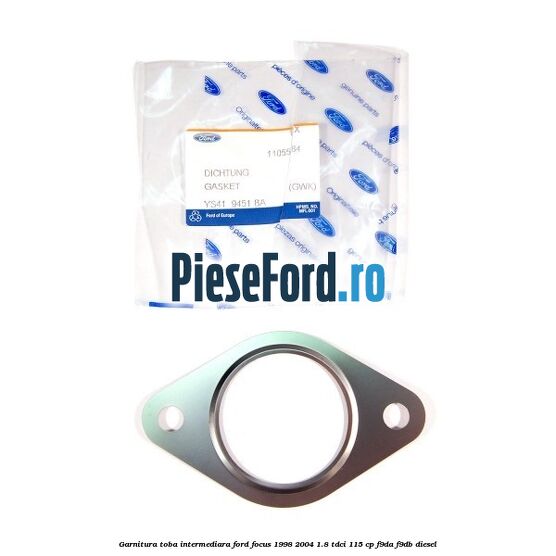 Garnitura toba intermediara Ford Focus 1998-2004 1.8 TDCi 115 cp F9DA, F9DB diesel
