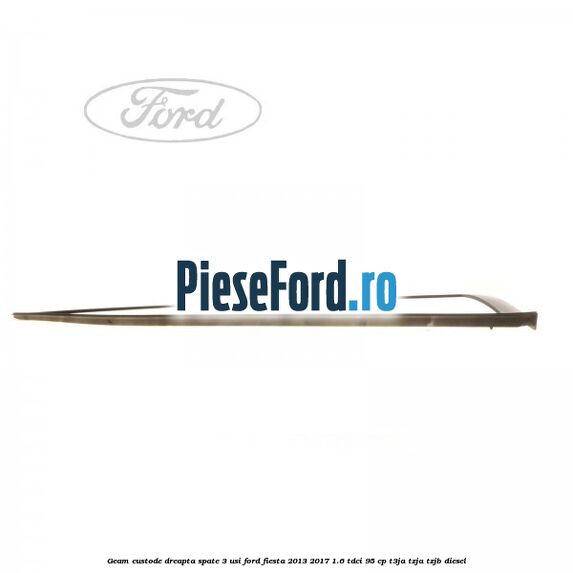Geam custode dreapta spate 3 usi Ford Fiesta 2013-2017 1.6 TDCi 95 cp T3JA, TZJA, TZJB diesel