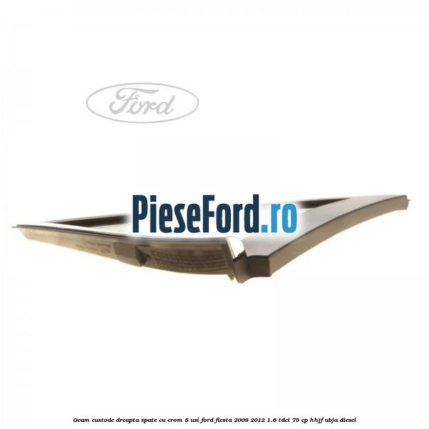 Geam custode dreapta spate cu crom 5 usi Ford Fiesta 2008-2012 1.6 TDCi 75 cp HHJF, UBJA diesel