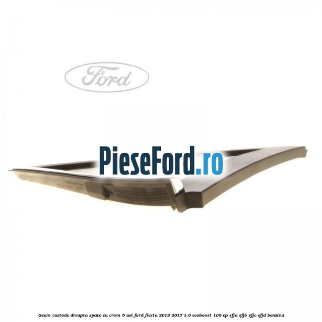 Geam custode dreapta spate cu crom 5 usi Ford Fiesta 2013-2017 1.0 EcoBoost 100 cp SFJA, SFJB, SFJC, SFJD benzina