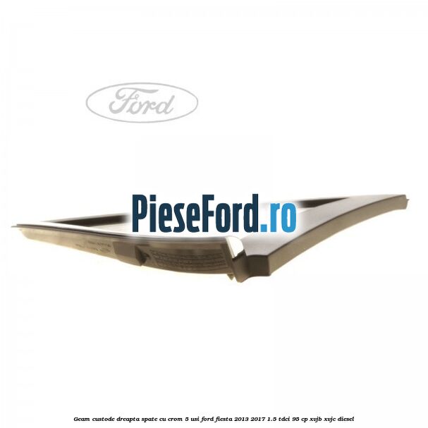 Geam custode dreapta spate cu crom 5 usi Ford Fiesta 2013-2017 1.5 TDCi 95 cp XVJB, XVJC diesel