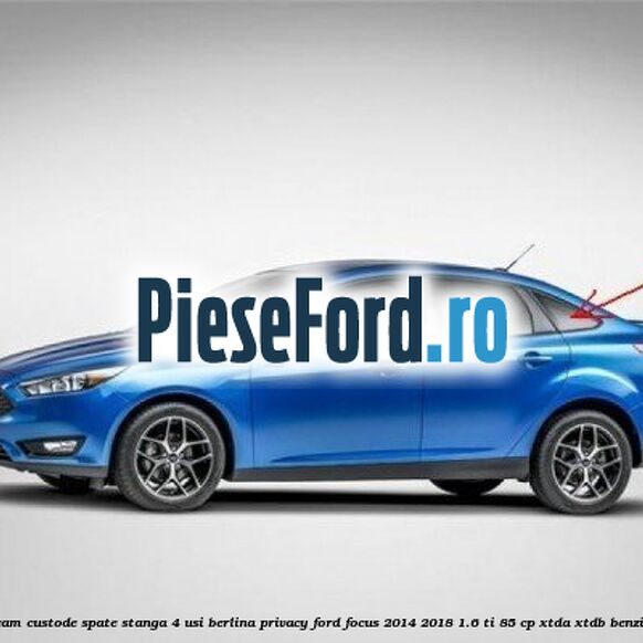 Geam custode spate stanga, 4 usi berlina, Privacy Ford Focus 2014-2018 1.6 Ti 85 cp XTDA, XTDB benzina