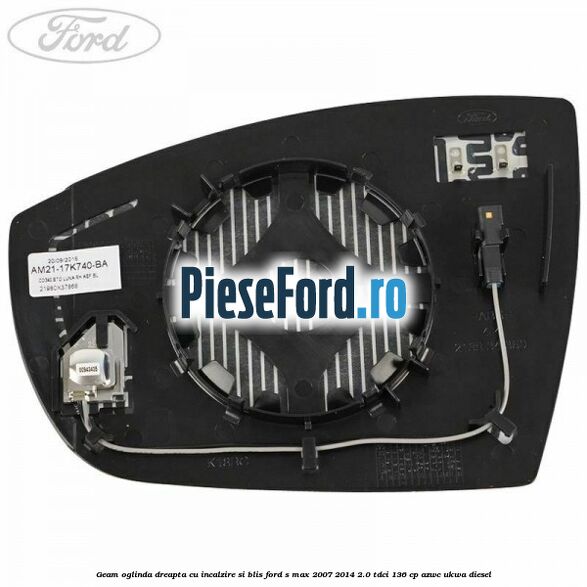 Geam oglinda dreapta cu incalzire si BLIS Ford S-Max 2007-2014 2.0 TDCi 136 cp AZWC, UKWA diesel