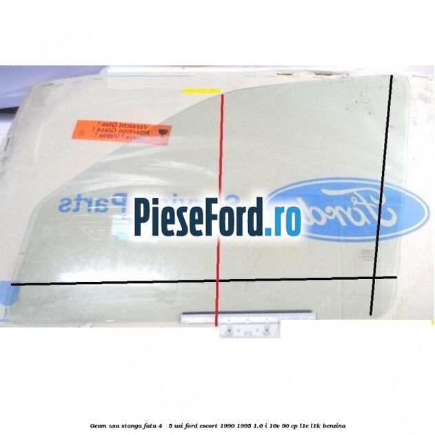 Geam usa stanga fata (4 / 5 Usi) Ford Escort 1990-1995 1.6 i 16V 90 cp L1E, L1K benzina
