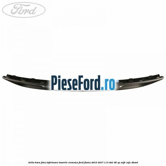 Grila bara fata inferioara insertie cromata Ford Fiesta 2013-2017 1.5 TDCi 95 cp XVJB, XVJC diesel