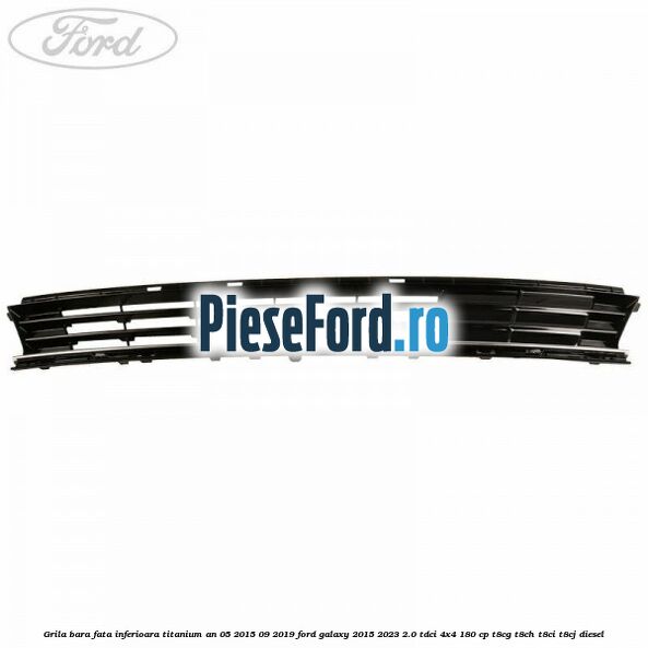 Grila bara fata inferioara Titanium an 05/2015-09/2019 Ford Galaxy 2015-2023 2.0 TDCi 4x4 180 cp T8CG, T8CH, T8CI, T8CJ diesel