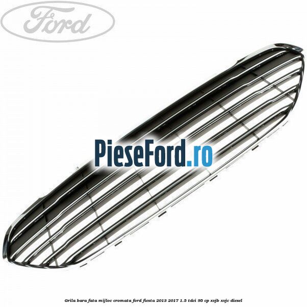 Grila bara fata mijloc cromata Ford Fiesta 2013-2017 1.5 TDCi 95 cp