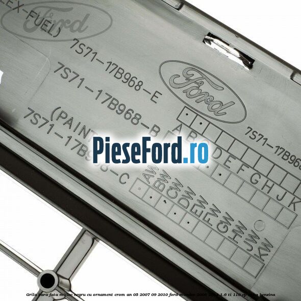 Grila bara fata mijloc negru cu ornament crom an 05/2007-09/2010 Ford Mondeo 2008-2014 1.6 Ti 110 cp RHBA benzina