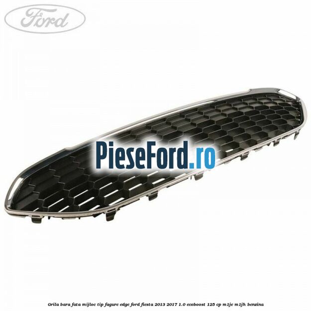 Grila bara fata mijloc tip fagure EDGE Ford Fiesta 2013-2017 1.0 EcoBoost 125 cp M1JE, M1JH benzina