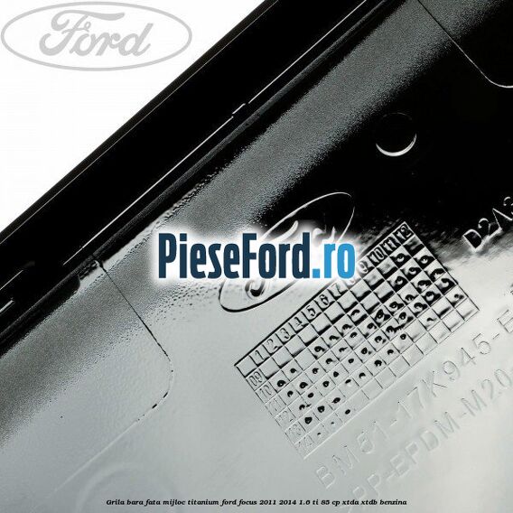 Grila bara fata mijloc titanium Ford Focus 2011-2014 1.6 Ti 85 cp XTDA, XTDB benzina