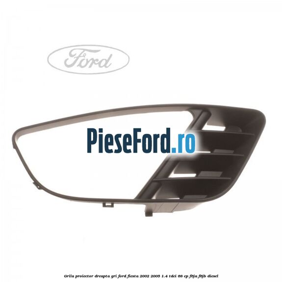 Grila proiector dreapta gri Ford Fiesta 2002-2005 1.4 TDCi 68 cp F6JA, F6JB diesel
