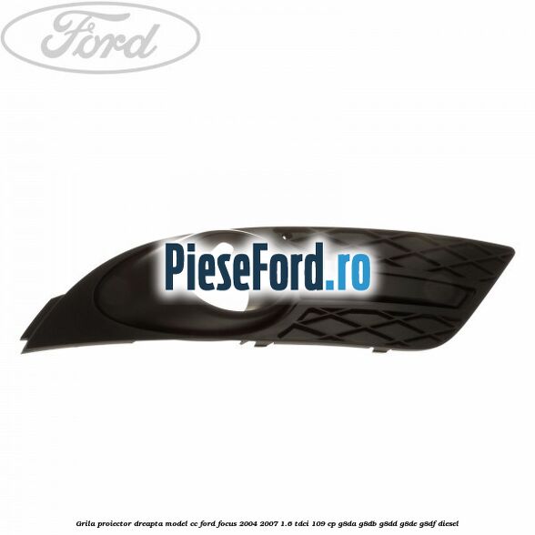 Grila proiector dreapta model CC Ford Focus 2004-2007 1.6 TDCi 109 cp G8DA, G8DB, G8DD, G8DE, G8DF diesel