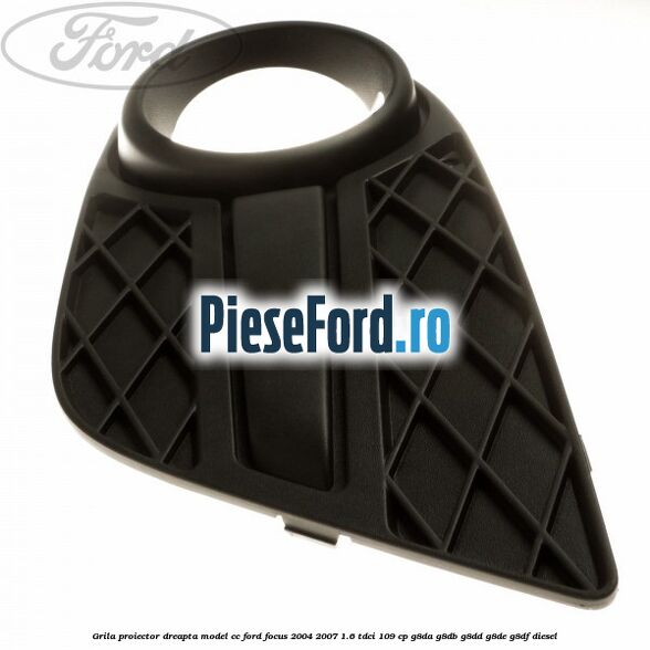 Grila proiector dreapta model CC Ford Focus 2004-2007 1.6 TDCi 109 cp G8DA, G8DB, G8DD, G8DE, G8DF diesel