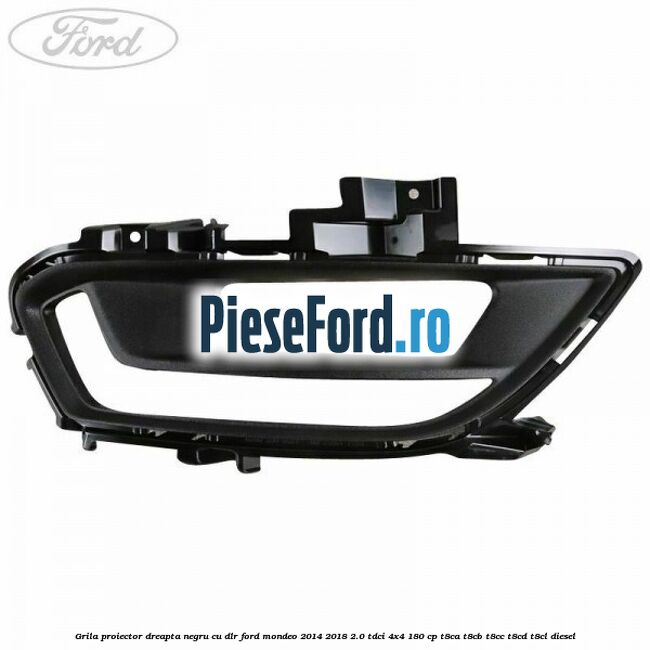 Grila proiector dreapta negru cu DLR Ford Mondeo 2014-2018 2.0 TDCi 4x4 180 cp T8CA, T8CB, T8CC, T8CD, T8CL diesel