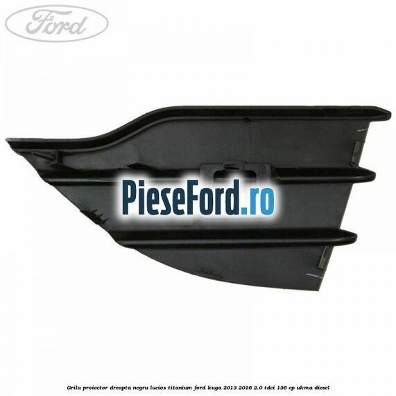 Grila proiector dreapta negru lucios Titanium Ford Kuga 2013-2016 2.0 TDCi 136 cp UKMA diesel