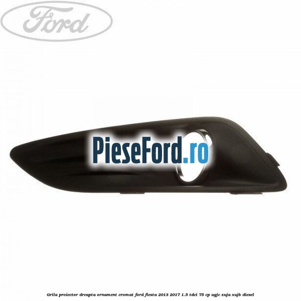 Grila proiector dreapta ornament cromat Ford Fiesta 2013-2017 1.5 TDCi 75 cp