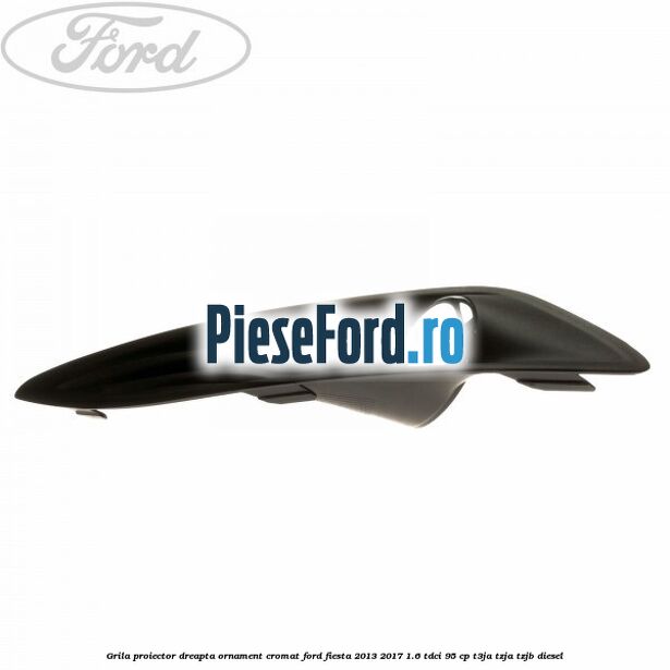 Grila proiector dreapta ornament cromat Ford Fiesta 2013-2017 1.6 TDCi 95 cp Grila proiector dreapta ornament cromat Ford Fiesta 2013-2017 1.6 TDCi 95 cp T3JA, TZJA, TZJB diesel