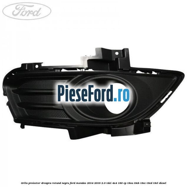 Grila proiector dreapta rotund negru Ford Mondeo 2014-2018 2.0 TDCi 4x4 180 cp