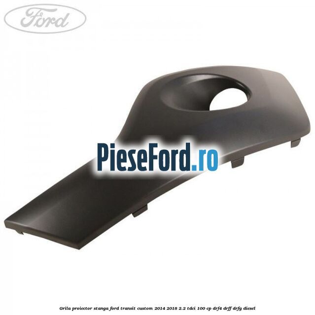 Grila proiector stanga Ford Transit Custom 2014-2018 2.2 TDCi 100 cp DRF4, DRFF, DRFG diesel