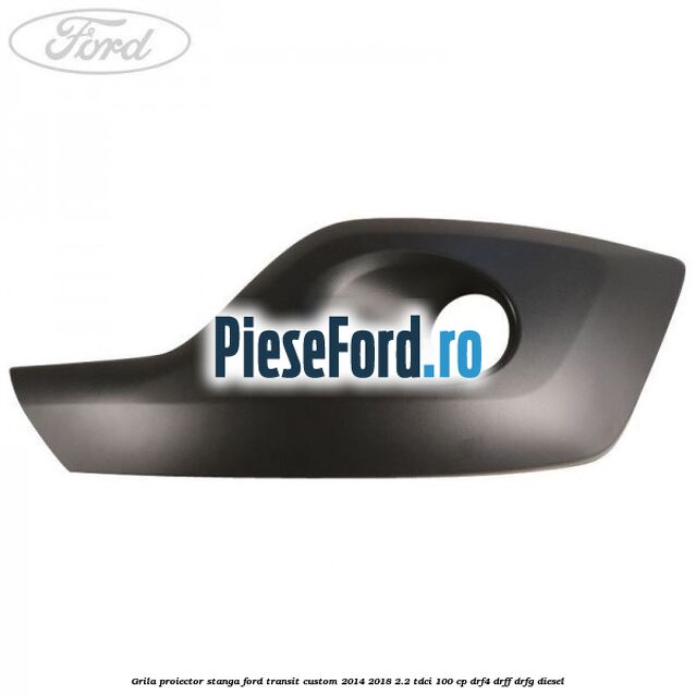 Grila proiector stanga Ford Transit Custom 2014-2018 2.2 TDCi 100 cp DRF4, DRFF, DRFG diesel