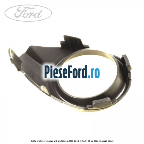 Grila proiector stanga gri Ford Fiesta 2008-2012 1.6 TDCi 95 cp T3JA, TZJA, TZJB diesel