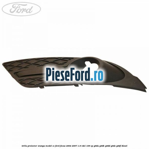 Grila proiector stanga model CC Ford Focus 2004-2007 1.6 TDCi 109 cp G8DA, G8DB, G8DD, G8DE, G8DF diesel