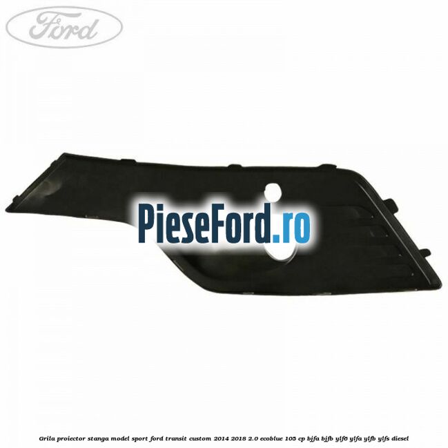 Grila proiector stanga model sport Ford Transit Custom 2014-2018 2.0 EcoBlue 105 cp BJFA, BJFB, YLF6, YLFA, YLFB, YLFS diesel