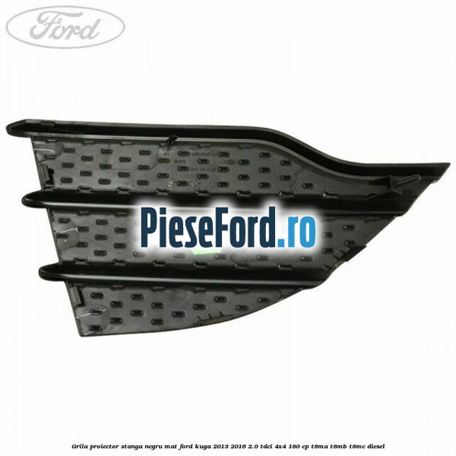 Grila proiector stanga negru mat Ford Kuga 2013-2016 2.0 TDCi 4x4 180 cp T8MA, T8MB, T8MC diesel