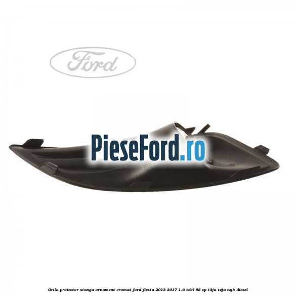 Grila proiector stanga ornament cromat Ford Fiesta 2013-2017 1.6 TDCi 95 cp T3JA, TZJA, TZJB diesel