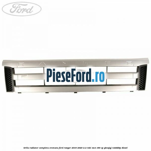 Grila radiator completa cromata Ford Ranger 2016-2020 2.2 TDCi 4x4 160 cp GBVAJQJ, T22DD0P diesel