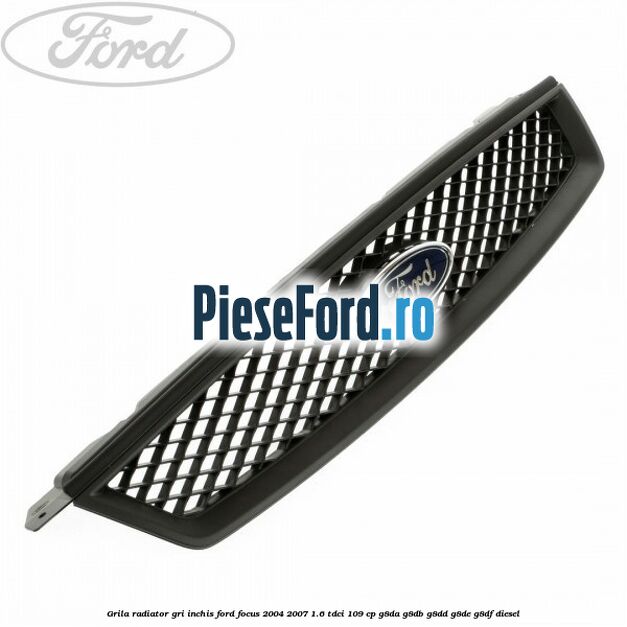 Grila radiator gri inchis Ford Focus 2004-2007 1.6 TDCi 109 cp G8DA, G8DB, G8DD, G8DE, G8DF diesel