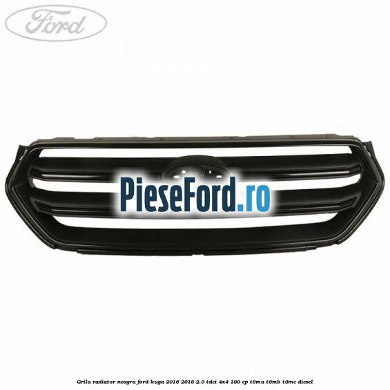 Grila radiator neagra Ford Kuga 2016-2018 2.0 TDCi 4x4 180 cp T8MA, T8MB, T8MC diesel