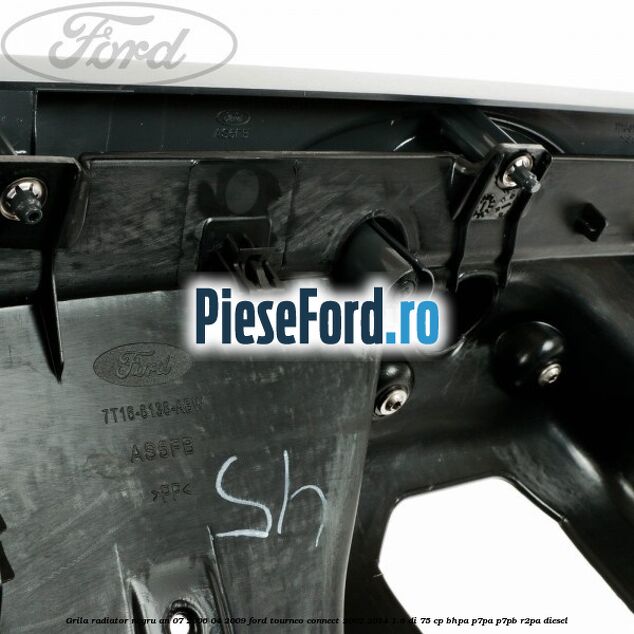 Grila radiator negru an 07/2006-04/2009 Ford Tourneo Connect 2002-2014 1.8 Di 75 cp BHPA, P7PA, P7PB, R2PA diesel