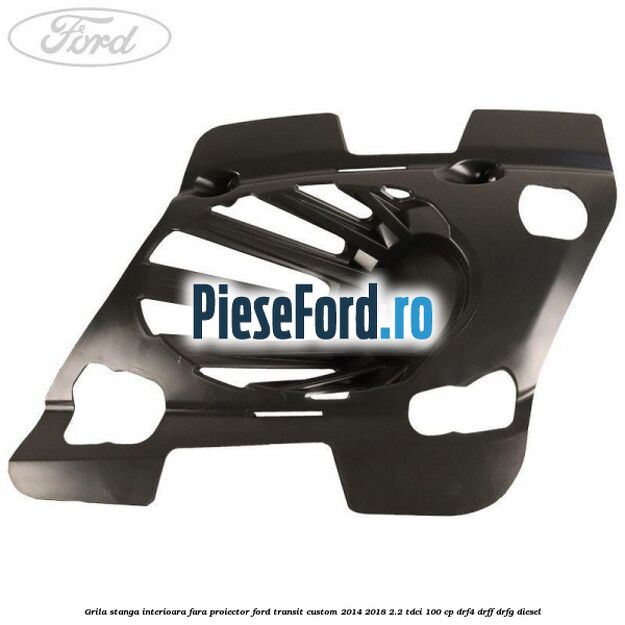 Grila stanga interioara fara proiector Ford Transit Custom 2014-2018 2.2 TDCi 100 cp DRF4, DRFF, DRFG diesel
