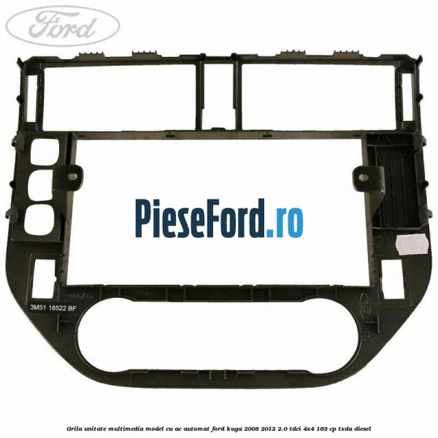 Grila unitate multimedia model cu AC automat Ford Kuga 2008-2012 2.0 TDCI 4x4 163 cp Grila unitate multimedia model cu AC automat Ford Kuga 2008-2012 2.0 TDCI 4x4 163 cp TXDA diesel