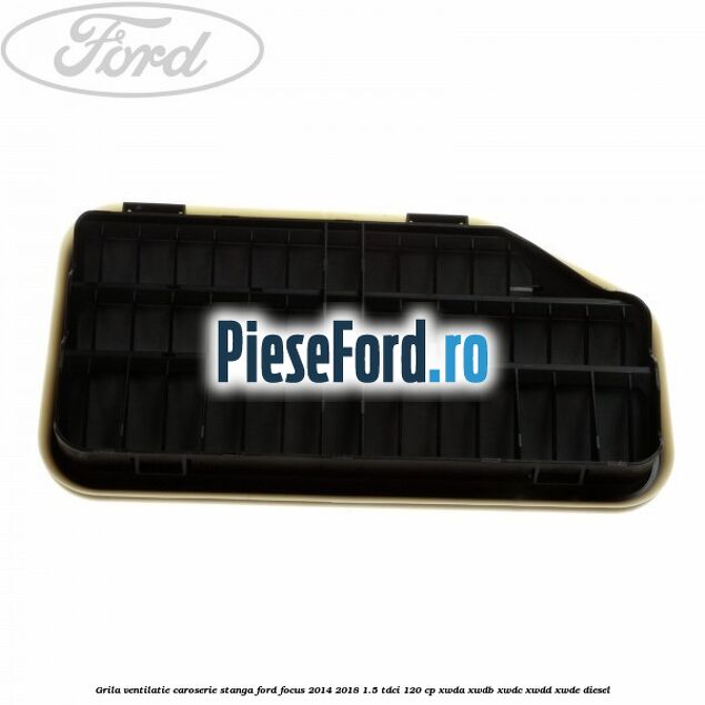 Grila ventilatie caroserie, stanga Ford Focus 2014-2018 1.5 TDCi 120 cp XWDA, XWDB, XWDC, XWDD, XWDE diesel