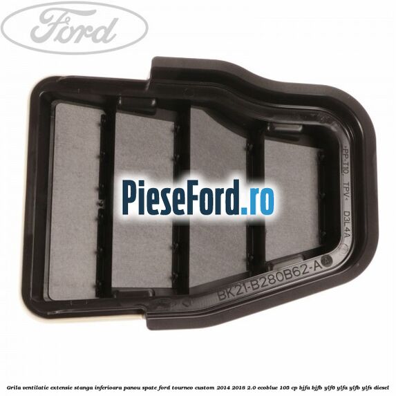 Grila ventilatie extensie stanga inferioara panou spate Ford Tourneo Custom 2014-2018 2.0 EcoBlue 105 cp BJFA, BJFB, YLF6, YLFA, YLFB, YLFS diesel