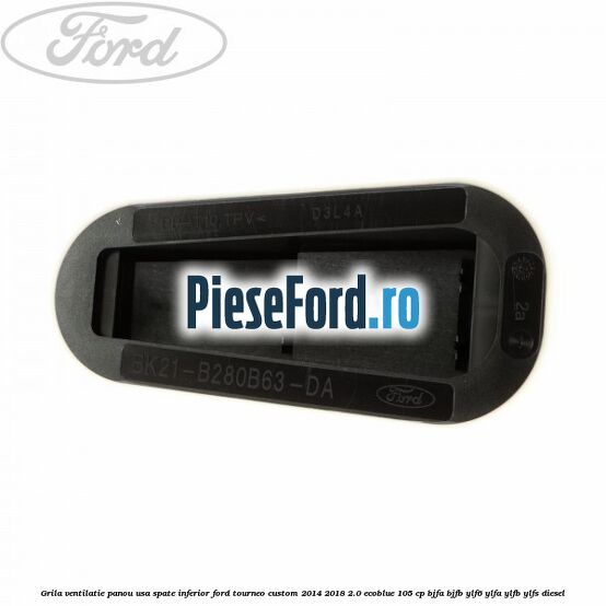 Grila ventilatie panou usa spate inferior Ford Tourneo Custom 2014-2018 2.0 EcoBlue 105 cp BJFA, BJFB, YLF6, YLFA, YLFB, YLFS diesel