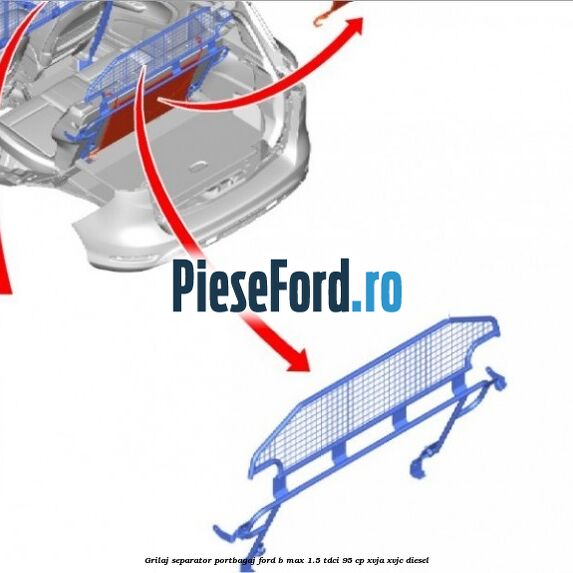 Grilaj separator portbagaj Ford B-Max 1.5 TDCi 95 cp XVJA, XVJC diesel