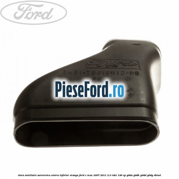 Gura ventilatie aeroterma centru inferior stanga Ford C-Max 2007-2011 2.0 TDCi 136 cp G6DA, G6DB, G6DD, G6DG diesel