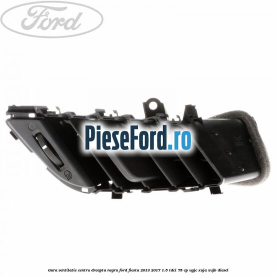 Gura ventilatie centru dreapta, negru Ford Fiesta 2013-2017 1.5 TDCi 75 cp UGJC, XUJA, XUJB diesel