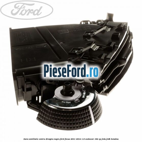 Gura ventilatie centru dreapta, negru Ford Focus 2011-2014 1.6 EcoBoost 182 cp JTDA, JTDB benzina