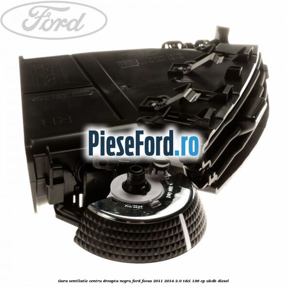 Gura ventilatie centru dreapta, negru Ford Focus 2011-2014 2.0 TDCi 136 cp UKDB diesel