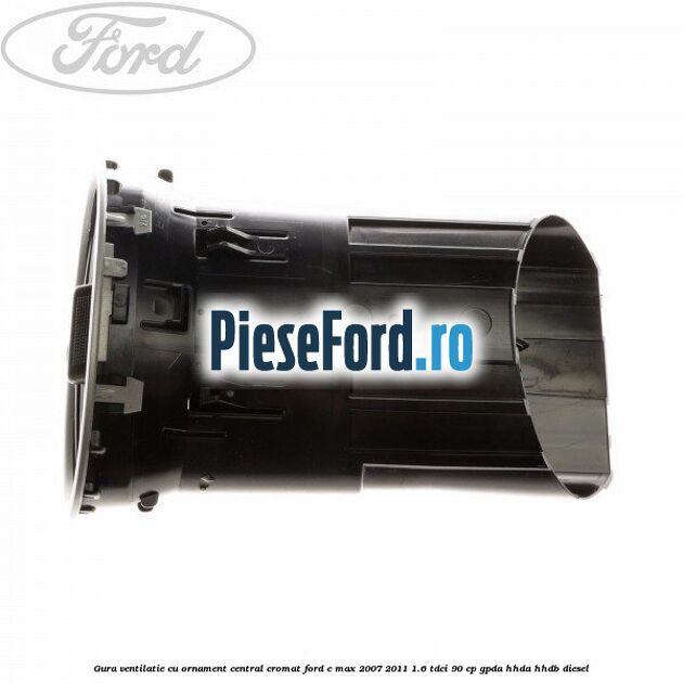 Gura ventilatie, cu ornament central cromat Ford C-Max 2007-2011 1.6 TDCi 90 cp GPDA, HHDA, HHDB diesel