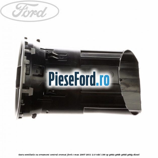 Gura ventilatie, cu ornament central cromat Ford C-Max 2007-2011 2.0 TDCi 136 cp G6DA, G6DB, G6DD, G6DG diesel