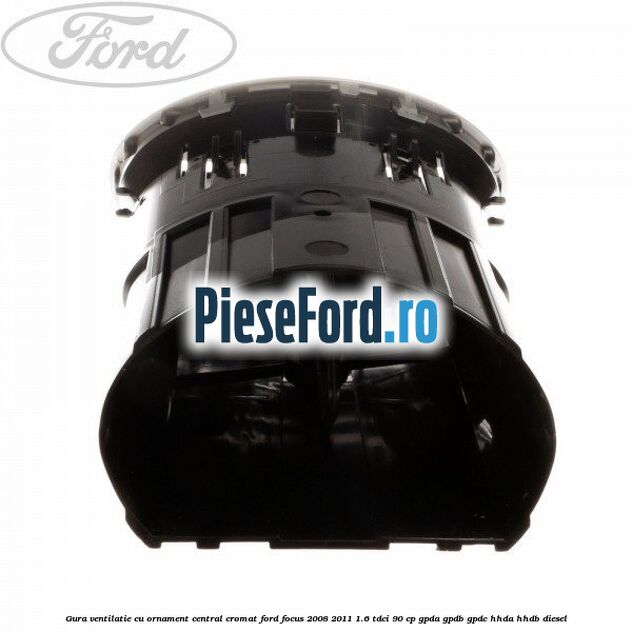 Gura ventilatie, cu ornament central cromat Ford Focus 2008-2011 1.6 TDCi 90 cp GPDA, GPDB, GPDC, HHDA, HHDB diesel